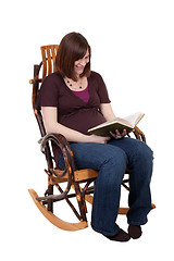 Image showing Pregnant Lady Reading