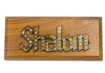 Image showing sign with hebrew word shalom