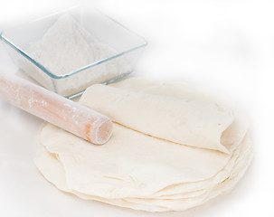 Image showing pita bread making