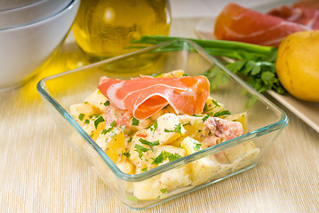 Image showing parma ham and potato salad