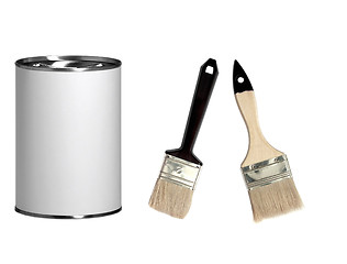 Image showing Paint and brushes