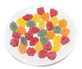 Image showing Fruit jellies on plate