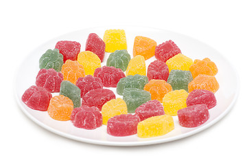 Image showing Fruit jellies on plate