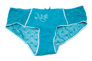 Image showing Feminine underclothes, blue panties