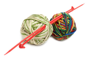 Image showing Two balls for knitting