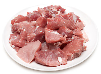 Image showing Damp meat on white plate