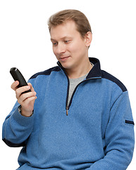 Image showing Man with telephone in hand