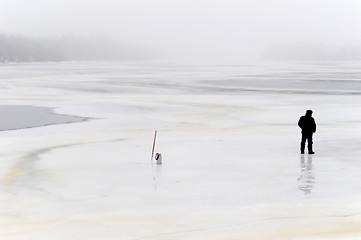 Image showing Lonely fisherman