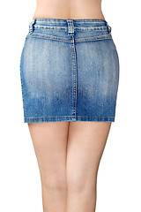 Image showing Blue jean miniskirt