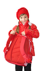 Image showing The girl in red