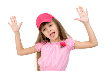 Image showing The girl in pink