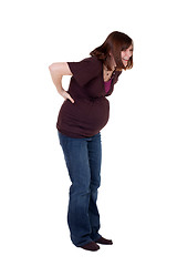 Image showing Pregnant Mother Holding Her Back