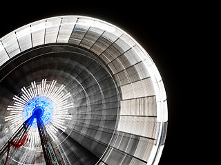 Image showing Ferris wheel at night