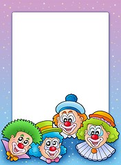 Image showing Frame with various clowns