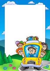 Image showing Frame with school bus