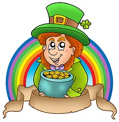 Image showing Banner with cartoon leprechaun