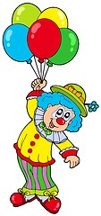 Image showing Funny smiling clown with balloons