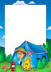 Image showing Frame with camping scout