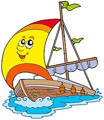 Image showing Cartoon yacht