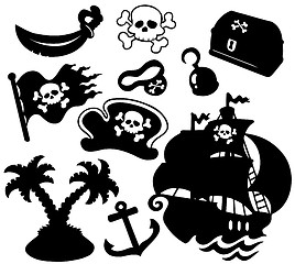 Image showing Pirate silhouettes collection