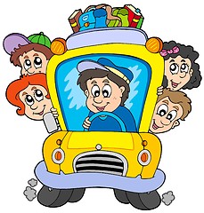 Image showing School bus with children