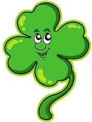 Image showing Happy four leaf clover