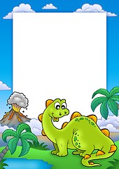 Image showing Frame with cute dinosaur