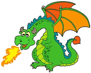 Image showing Cartoon fire dragon