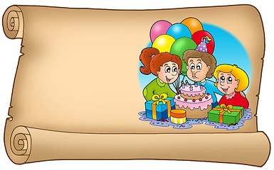 Image showing Scroll with celebrating kids