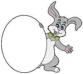 Image showing Easter bunny with big egg
