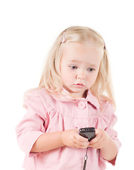 Image showing Little girl with phone