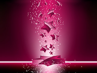 Image showing Pink 3D Stars Background