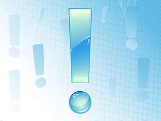 Image showing Blue and Glossy Exclamation Mark Background. 