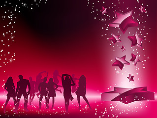 Image showing Party Crowd Dancing Star Pink Flyer