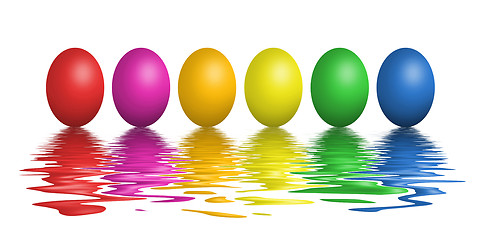 Image showing Colorful easter eggs isolated on white