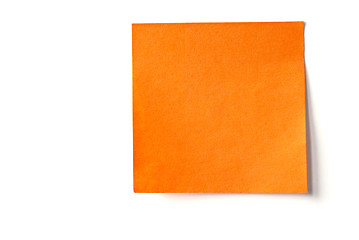 Image showing orange sticky note isolated on white