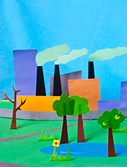 Image showing atmospheric pollution paper illustration