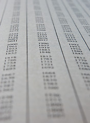 Image showing numerologic year table