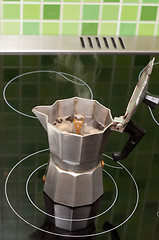 Image showing Coffee-maker boils coffee