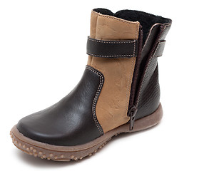 Image showing Baby brown leather winter shoe