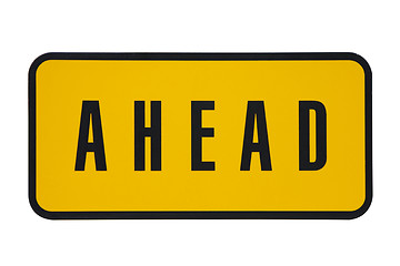 Image showing yellow ahead sign 