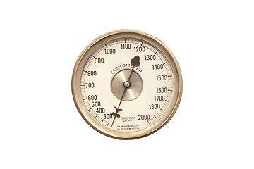 Image showing old tachometer isolated on white