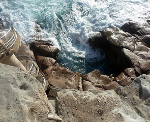 Image showing Water Against Rocks