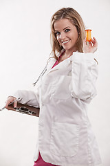 Image showing Attractive twenties blond caucasian health care worker