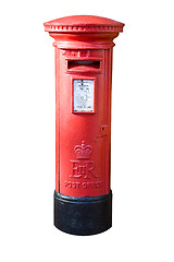 Image showing Classic british pillar box isolated on white