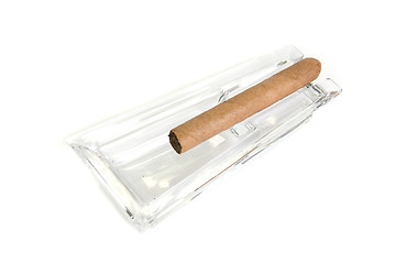 Image showing Cigar at ashtray