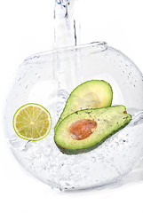 Image showing limes in water avocado