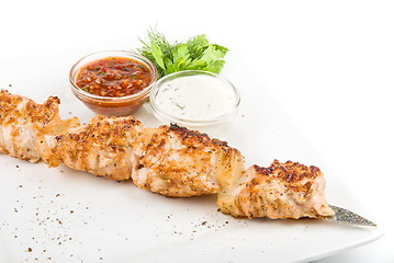 Image showing Grilled chicken kebab