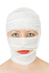 Image showing woman with bandage