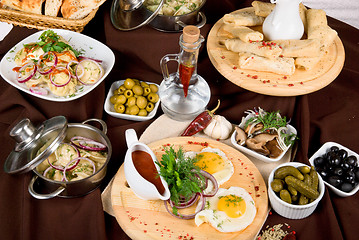 Image showing Many food dishes